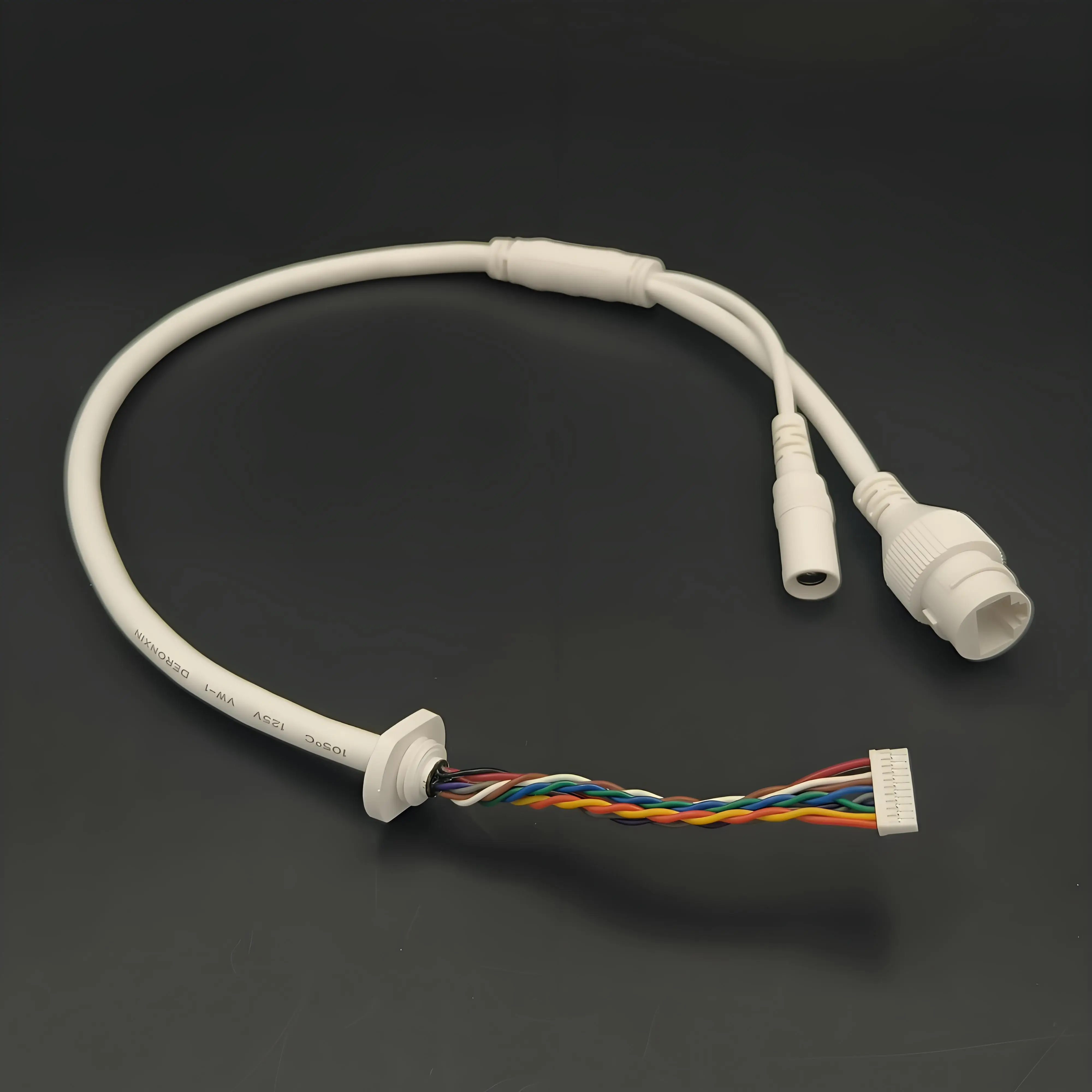 10 Cores IP67 Waterproof 350mm Aluminum Jacket RJ45 DCJ Connector PVC ...