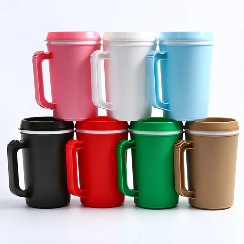 Custom Logo 22oz 34oz Double Walled Insulated Plastic Mega Mug With Lid ...