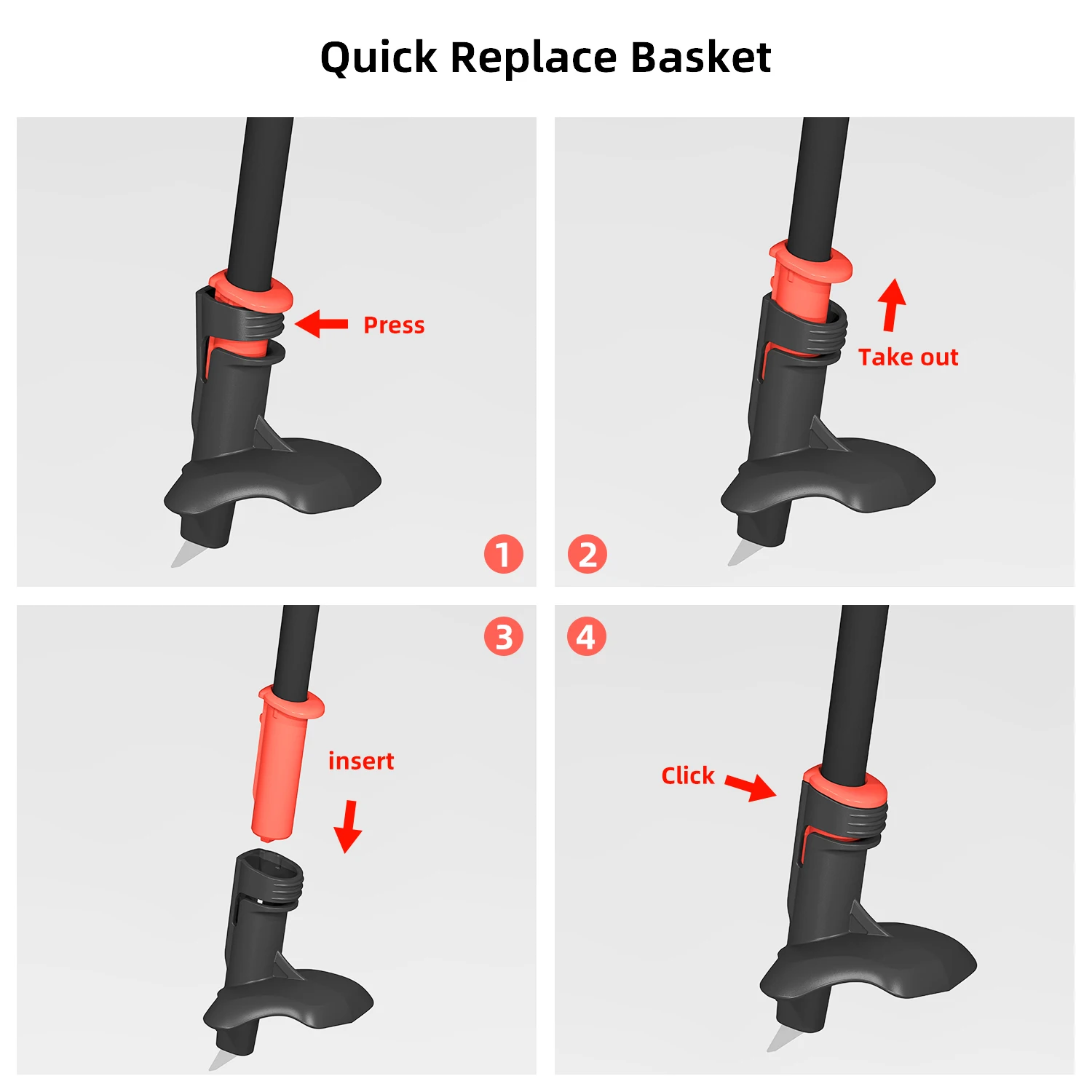 Tungsten Steel Quick Replace Basket For Xc Ski Poles Interchangeable