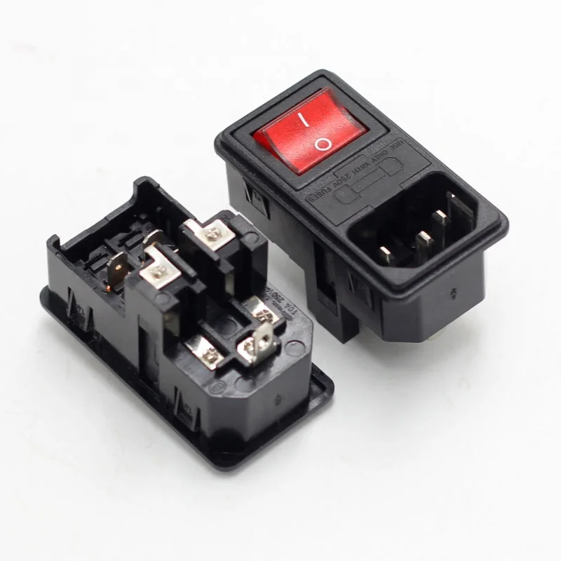 SR1G Connettore Cavo Presetta IEC C14 Con Interruttore A Dondolo - Per Alimentatori PC, Stampanti, Apparecchi Elettrici Powercon Out