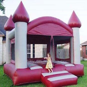 Custom inflatable bouncing outdoor adult combo yellow blue pink commercial bouncy house
