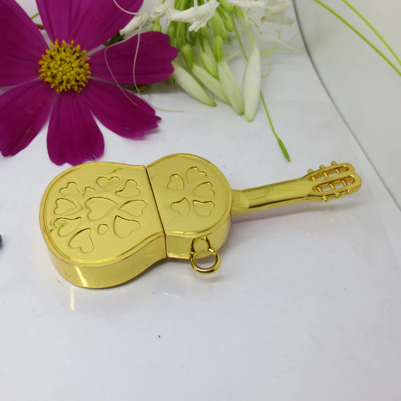 2022 Popular High Speed Jewel Guitar Necklace USB Flash Drive 16GB Memory Stick for Women Gift