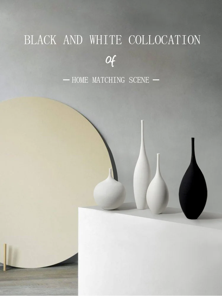Nordic Style Round Ceramic Vase - Handmade Decorative Home Art