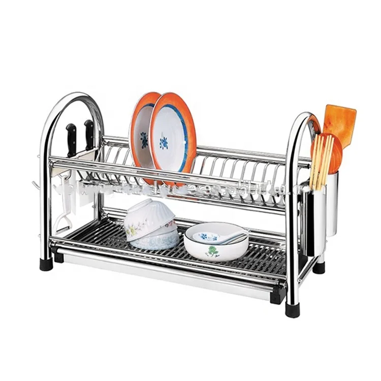 Прочный кухонный Органайзер из нержавеющей стали, сушилка для посуды, стойка для посуды, сушилка для посуды