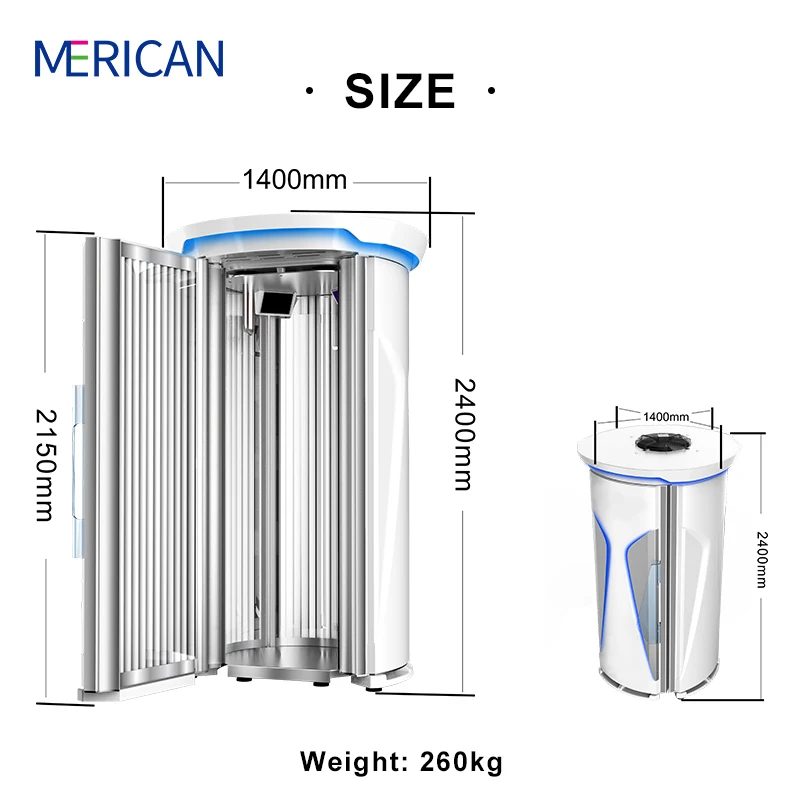 Cosmedico Red Light Solarium Machine Commercial Vertical Tanning Bed Stand up Sunbed for Sale