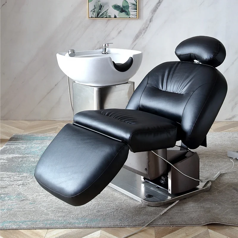 Hot Sale Hair Wash Equipment Electric Adjustable Shampoo Chair Shampoo Bed  for Beauty Salon Store