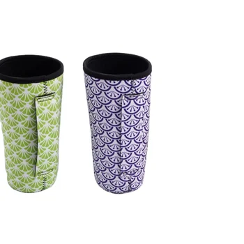 Custom Neoprene Insulator Cup Sleeve Reusable Neoprene Reusable Iced Coffee Sleeve with handle strap