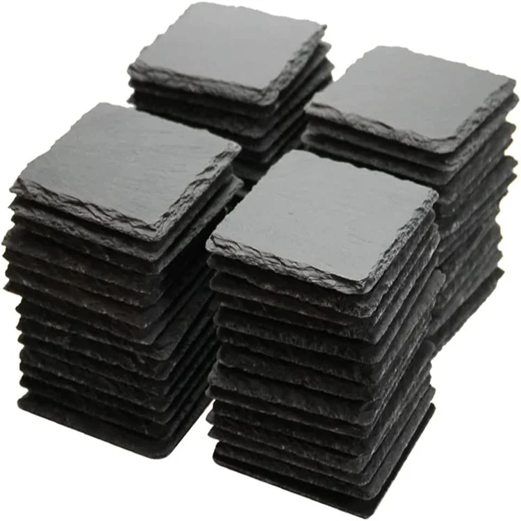 Wholesale Slate Drink Coaster 4 Inch Natural Round Square Thick Coaster