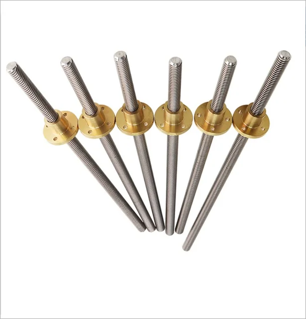 CNC Parts Stainless Steel Carbon Steel 5/8 Diameter Leadscrew 5/8-8 5/8-5 5/8-11 Acme Threaded Rod Nut and Lead Screw