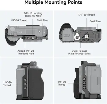 Smallrig Zv-E10 Cage with Silicone Handle and Built-in Threaded Holes, Cold Shoe and Quick Release Plate for Sony -3538 detail image