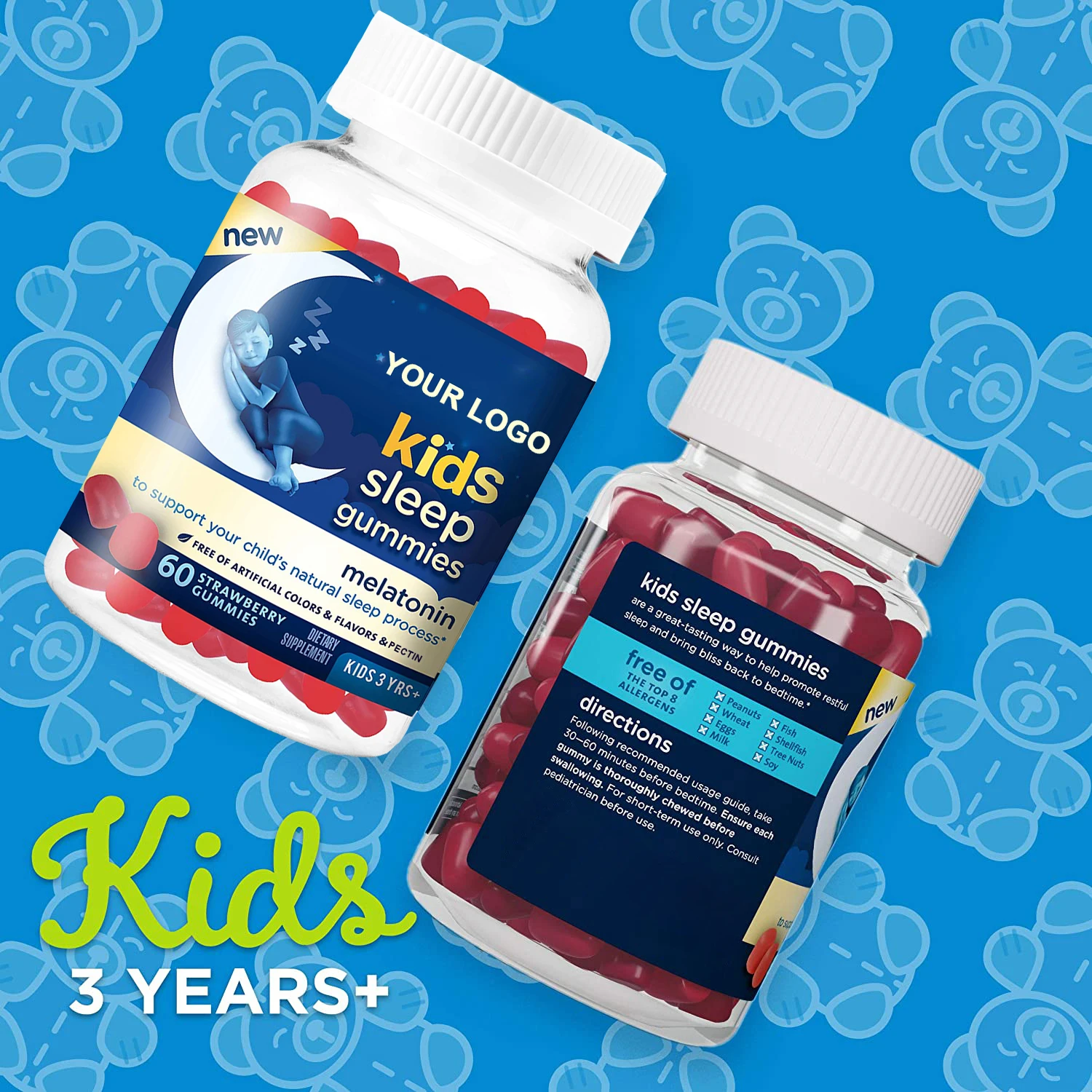 Kids Sleep Gummies To Support Your Child's Natural Sleep Process Kids Melatonin Gummy 1mg