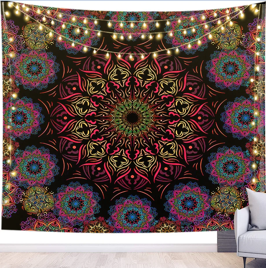 2021 New Design Custom Fabric Polyester India Hippie Decoration Indian Wall Hanging Mandala Tapestry for Living Room