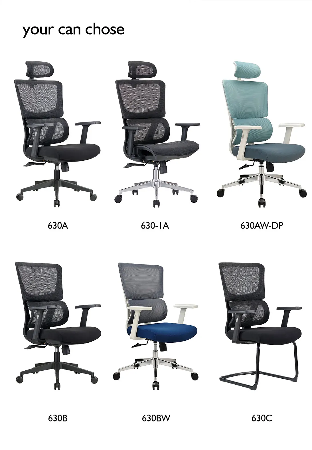 product high back executive office chair ergonomic swivel adjustable colorful pp material conference boss secretary chair from china-103