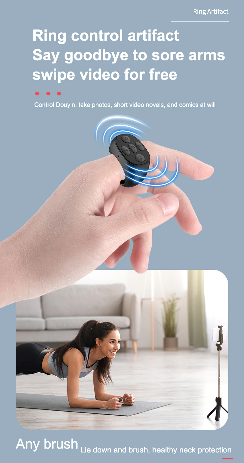 Bluetooth Tiktok Remote Control - Fingertip Video Scroll Ring
