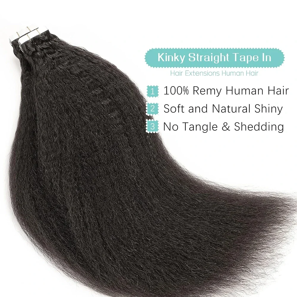 Extensii de păr uman, drepte și creț, 26 de inci, cu bandă adezivă, pentru bătătura pielii, păr natural virgin brazilian_voghion.com