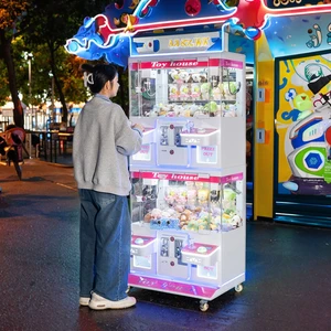 EPARK Toy Plush Claw Machine With Bill Acceptor Plush Catcher Blue Mini Arcade Game Prize Doll Grabber Claw Crane Machine