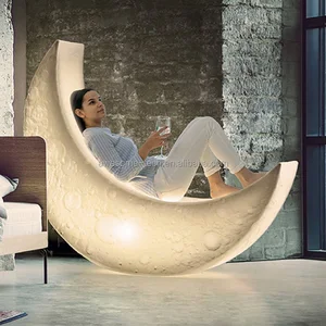 High Quality Modern LED Half Moon Light Chair Plastic Sofa for Outdoor Garden Beach Party Wedding Patio Benches-for Parks Malls