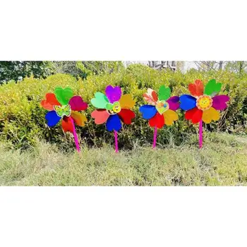 Good Quality 615 cartoon sequin windmill laser dazzle color flower windmill outdoor activities toys garden decoration windmill