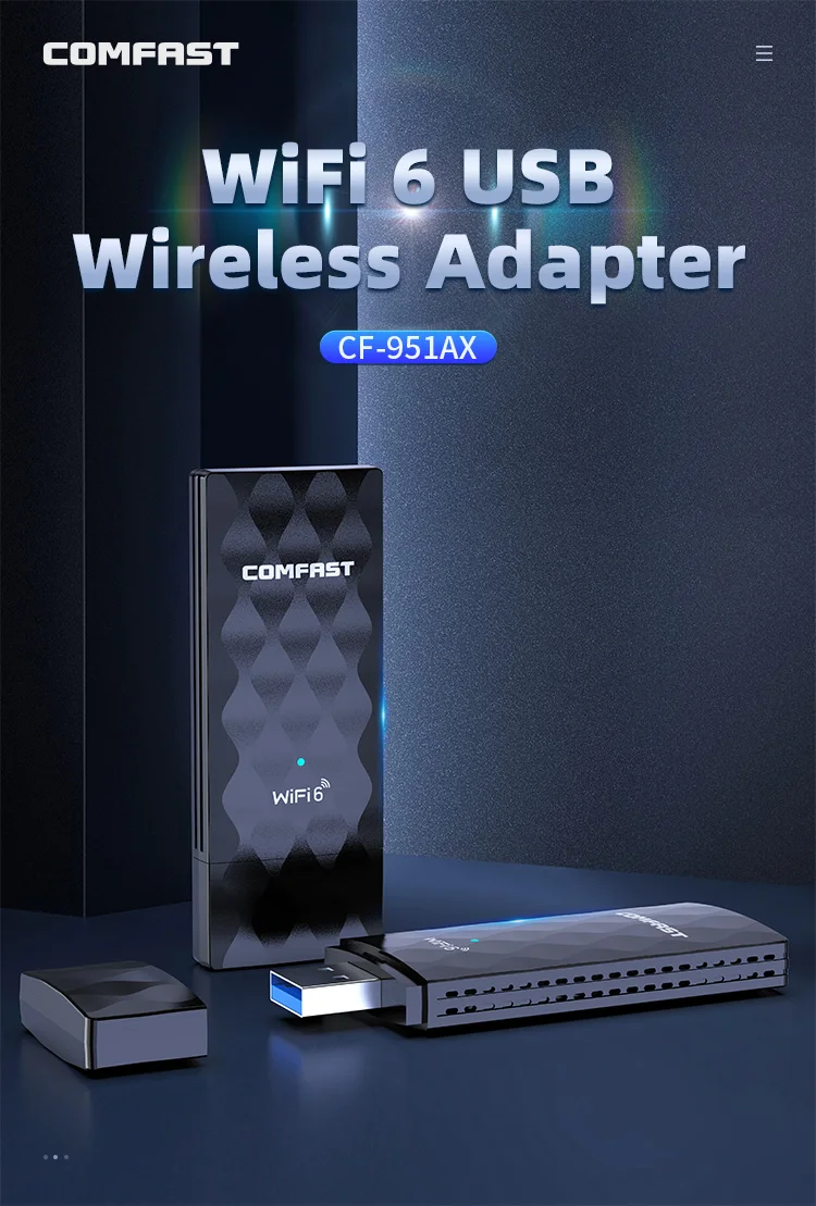 Comfast High Speed MT7921AU AX1800Mbps WiFi Adapter WiFi 6 USB Wireless Dongle