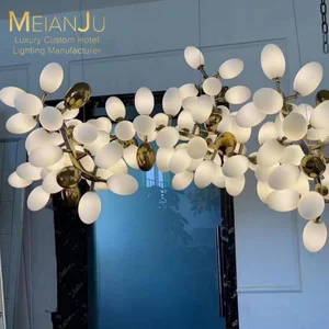 Premium Egg-Shaped Smoked Glass Chandelier Customizable Multi-Color Pendant Light Ceiling Lamp for Hotel Lighting