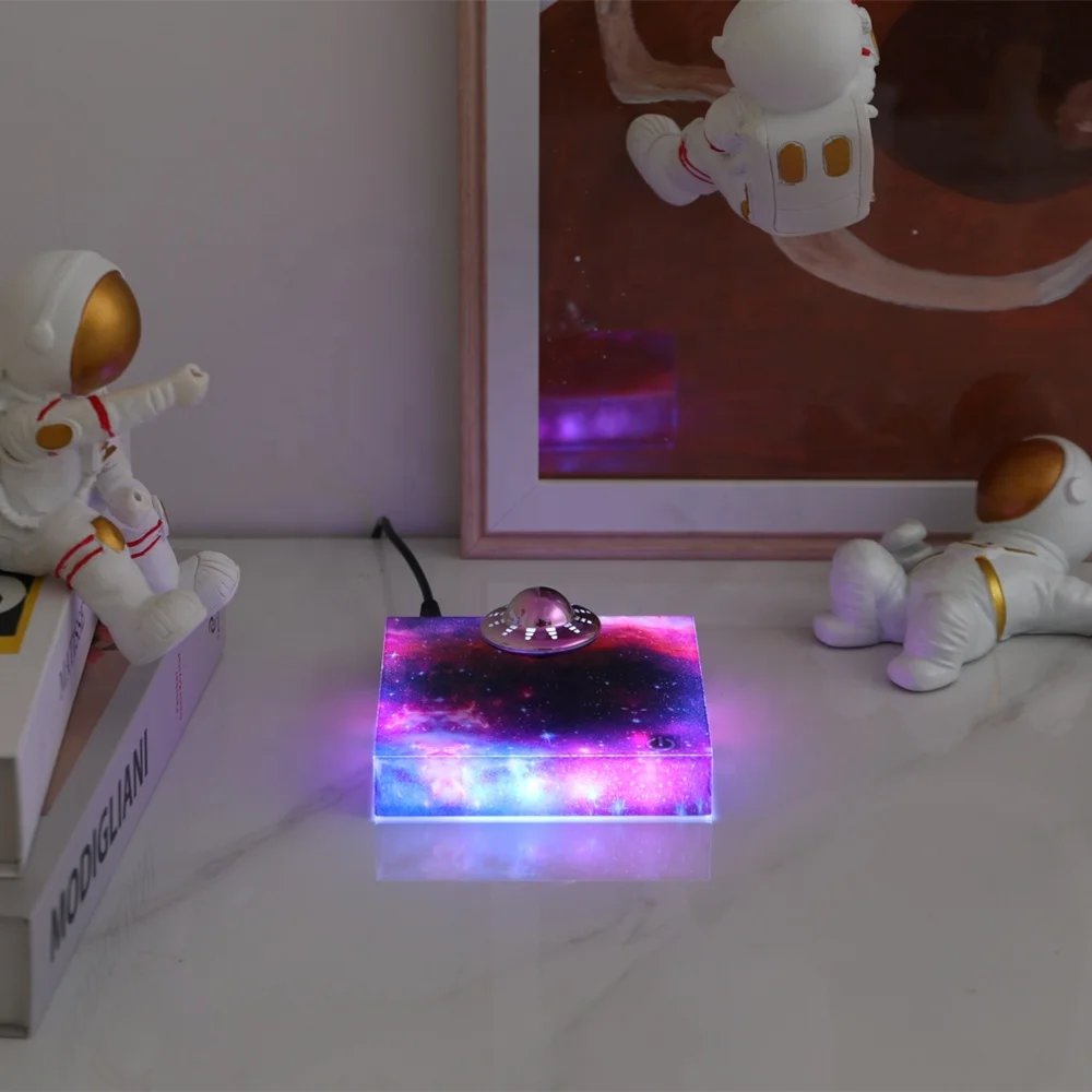 Magnetic Levitating Light HCNT Floating UFO Mini Heart Small Night Light Creative Magnetic Levitation Home Decoration