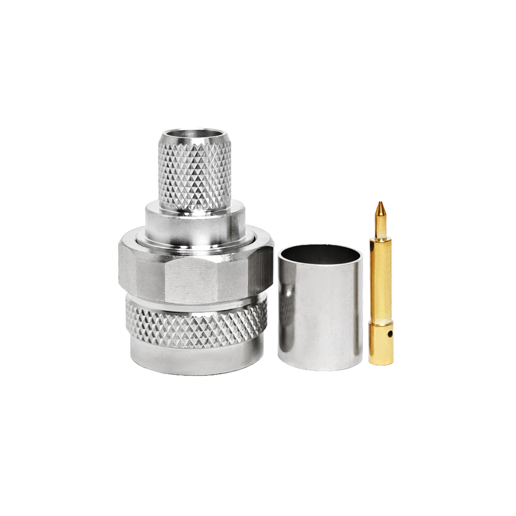 Factory 50 Ohm N Type Male MACHO Hexagon Nut Plug for LMR400 RG8 7D-FB Crimp RF Coaxial Connectors in Stock