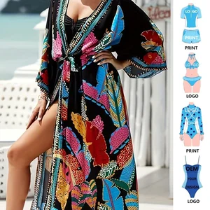 Women's Swimwear Cover up Swimsuit Coverup for Woman's Bohemian Beachwear Cover up With Tie Dye Open Front