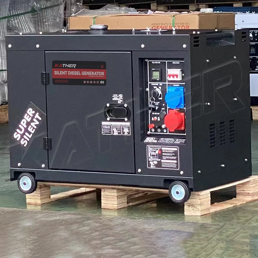 Szuper csendes hangszigetelt 10 kW 10 kVA dízelgenerátor 220V/380V 15 kW 12 kW 8 kW 6 kW 5 kW 3 kW tartományban 50/60 Hz frekvenciával