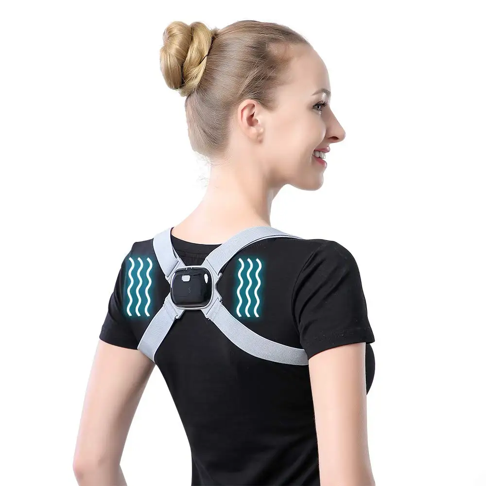 Electronic Posture Reminder Smart Posture Corrector with Sensor Vibration Adjustable Under Clothes Invisible Posture Trainer