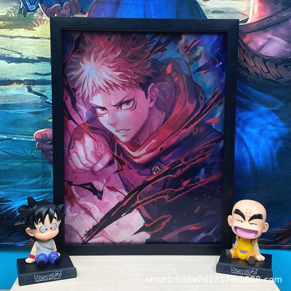 Demon Slayer Tanjirou Kibutsuji Muzan Nezuko 116 x 155 Inches 3D  Holographic Poster Illusion Flip Image