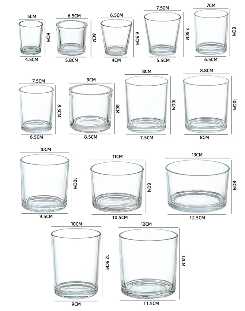 10oz 12oz Home Decor Modern Unique Empty Luxury Clear Custom Glass ...