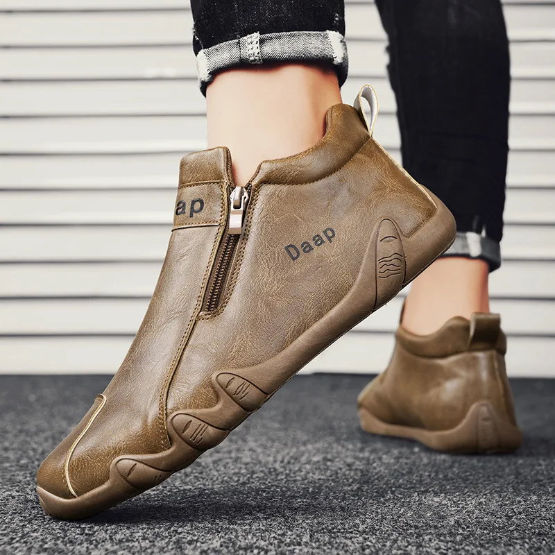 Men's shoes Spring 2024 new high-top men's work trend outdoor hiking casual shoes