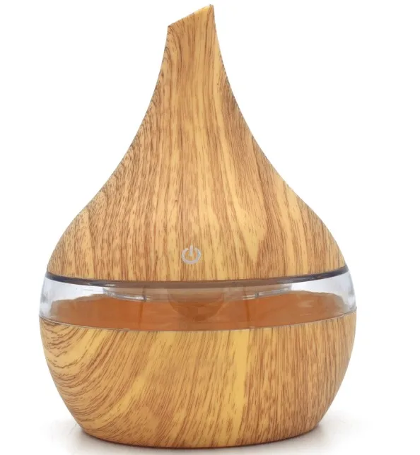 300ml USB Electric Aroma Air Diffuser Wood Grain Ultrasonic Air Humidifier Cool Mist Maker With 7 Colors Lights