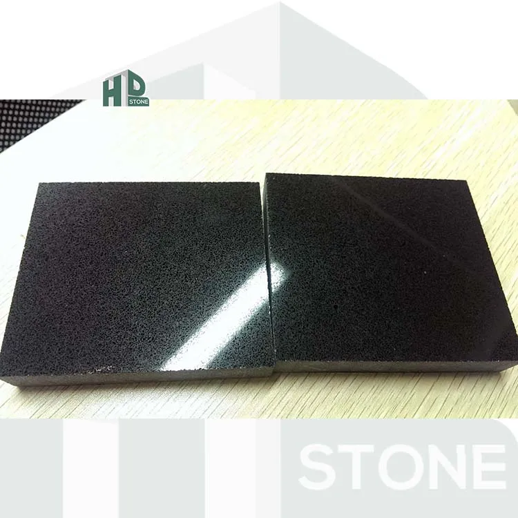 HD Stone Artificial Kitchen Countertop Slab Tile Absolute Pure Marble Galaxy Stellar Black Stone Quartz