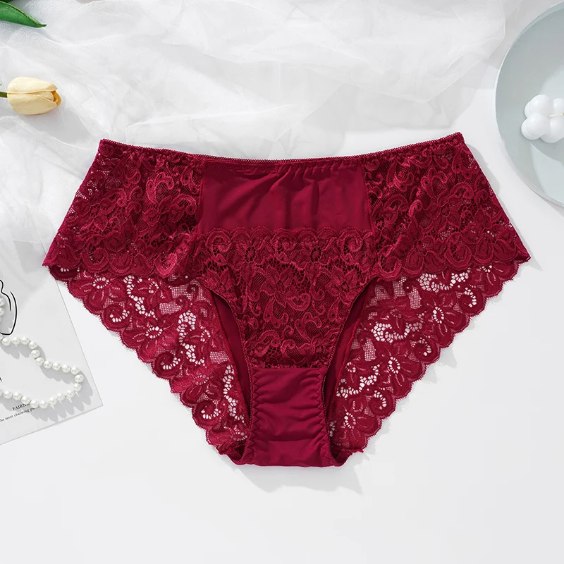 Women Nylon Panties Sexy Lace Underwear For Lady Floral Female