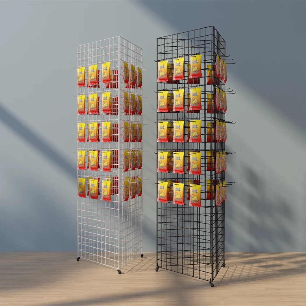 Индивидуальные 3-сторонняя инструменты аксессуары метеллический экспозиционный стенд ювелирный магазин производства картофельных чипсов типа еды заедк проволочные сетчатые