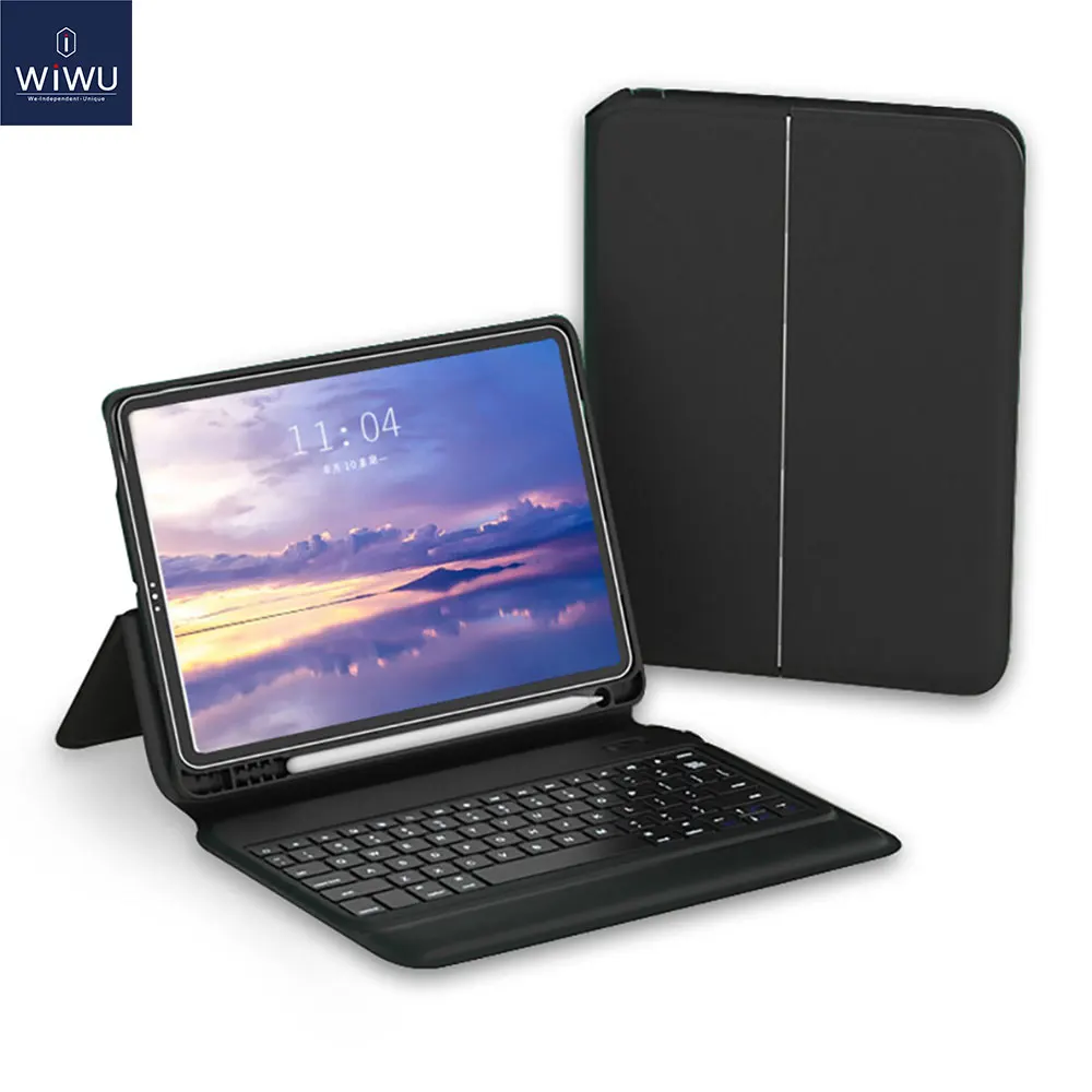 WIWU Smart Keyboard for iPad Pro 11 2020 Blue-tooth Keyboard Folio Soft Touching Leather Case for iPad  Pro 10.2 10.5 2019