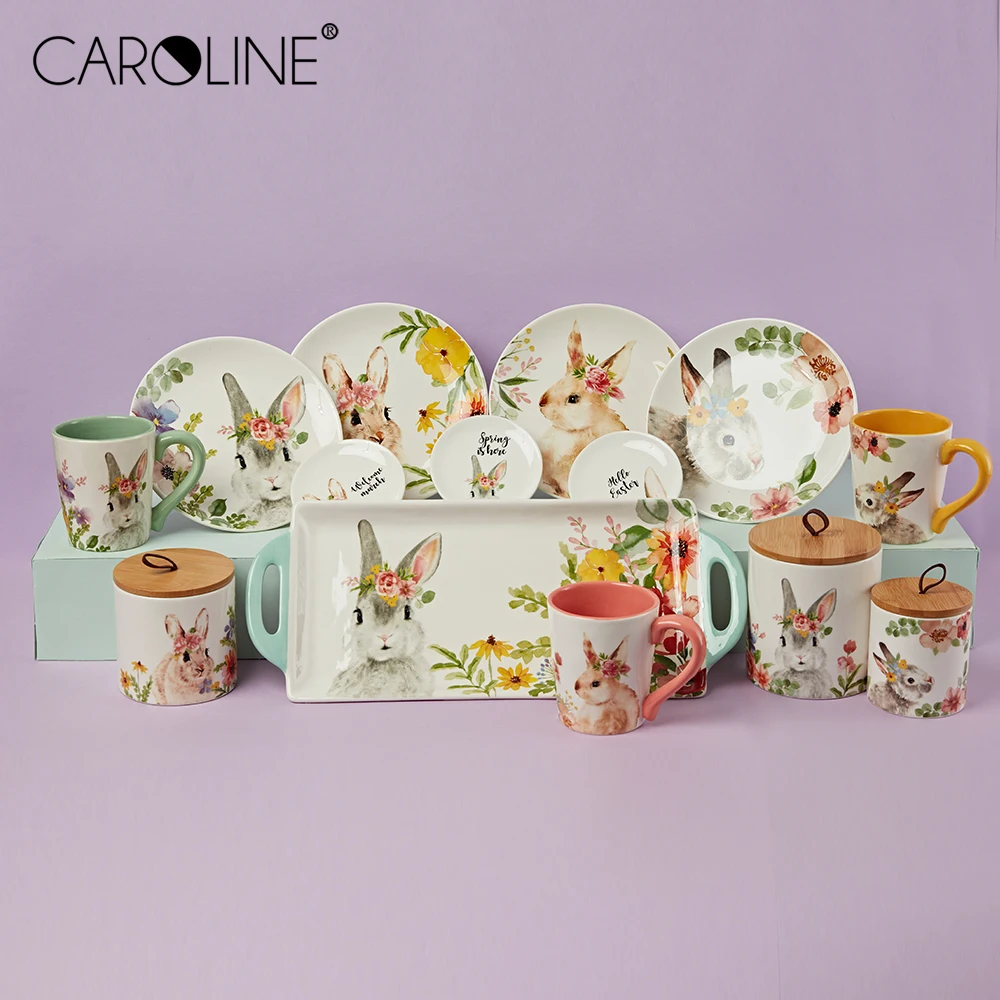Modern Custom Printing White Ceramic Bakeware Plate Sets For Restaurant Platter