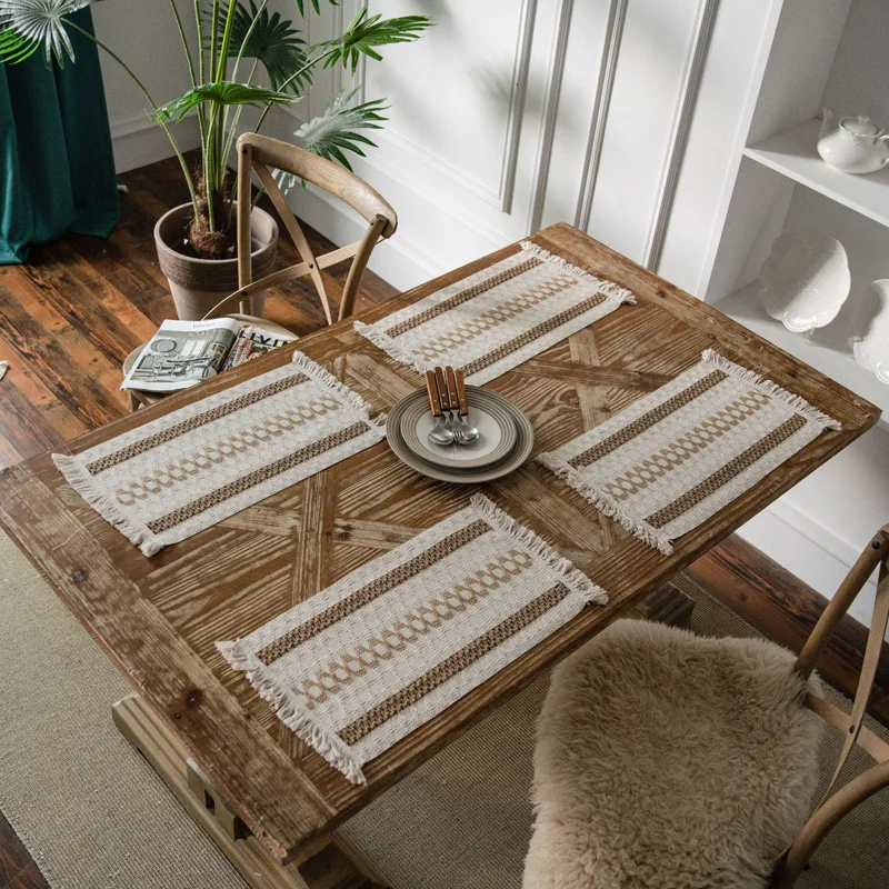 Buti Mexican Stripes Multi Function Decorative Bed Flag Wedding Table Runner With Tassels