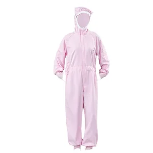 Food Factory Dustproof Garment Food Processing Breathable Anti-Static Polyester Coverall Seamless Fusing Cleanroom Workwear