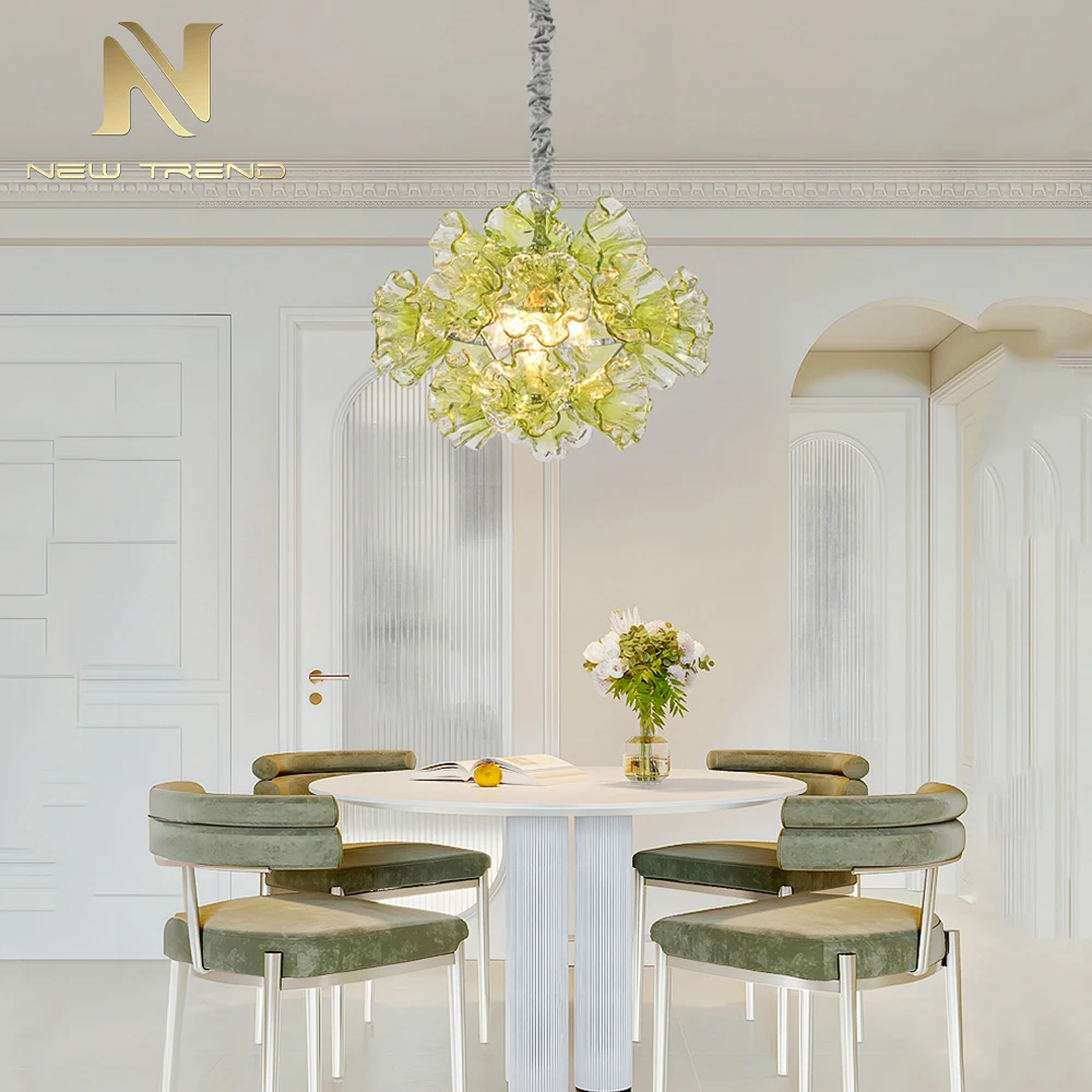 CPL-466 Luxury Italian Designer Murano Glass Chandelier – Creative Blooming Flower Light for Hotel & Villa