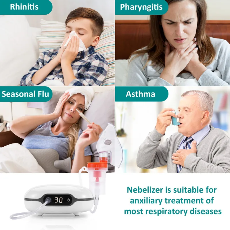 LCD Nebulizer Machine Portable DC Nebulizer With Time Control