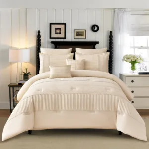 KOSMOS Luxury Comforter Sets Polycotton with Embroidered Lace Customizable Sizes King Queen Twin Double for Home or Hotels