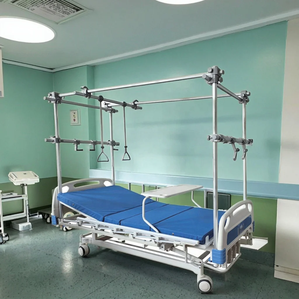 Hospital Furniture Orthopaedic Traction Bed Removable Frame Metal Adjustable Infusion Modern for Fracture Treatment School Use 2
