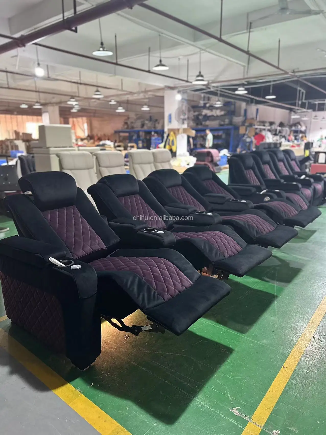 高級ホームシアターシート本革ブルー映画館リクライニングシート健康