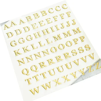 Gold foil 3D foam puffy letter Alphabet sticker for decorative scrapbook