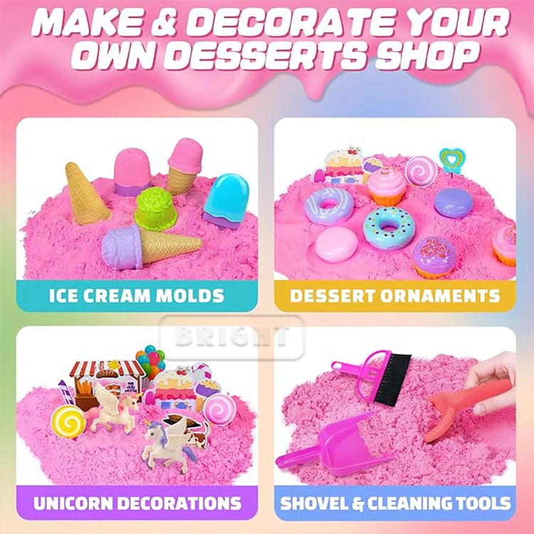 Seaside Children's Summer DIY for Kinetic Soft Clay Sand Toys Set Playdough & Slime for Kids