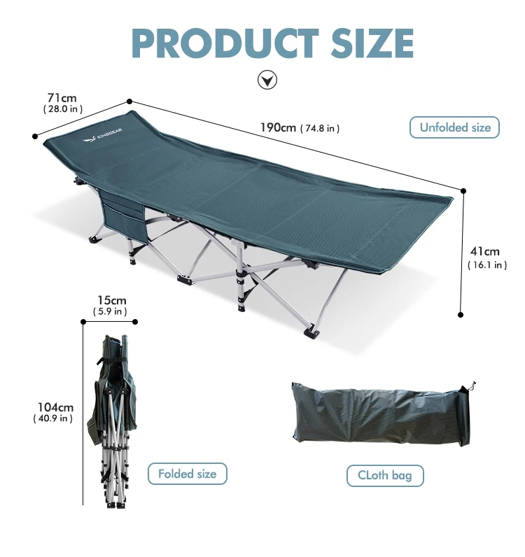 Kinggear Oem Outdoor Camping Sleeping Bed Iron Frame Camp Bed ...