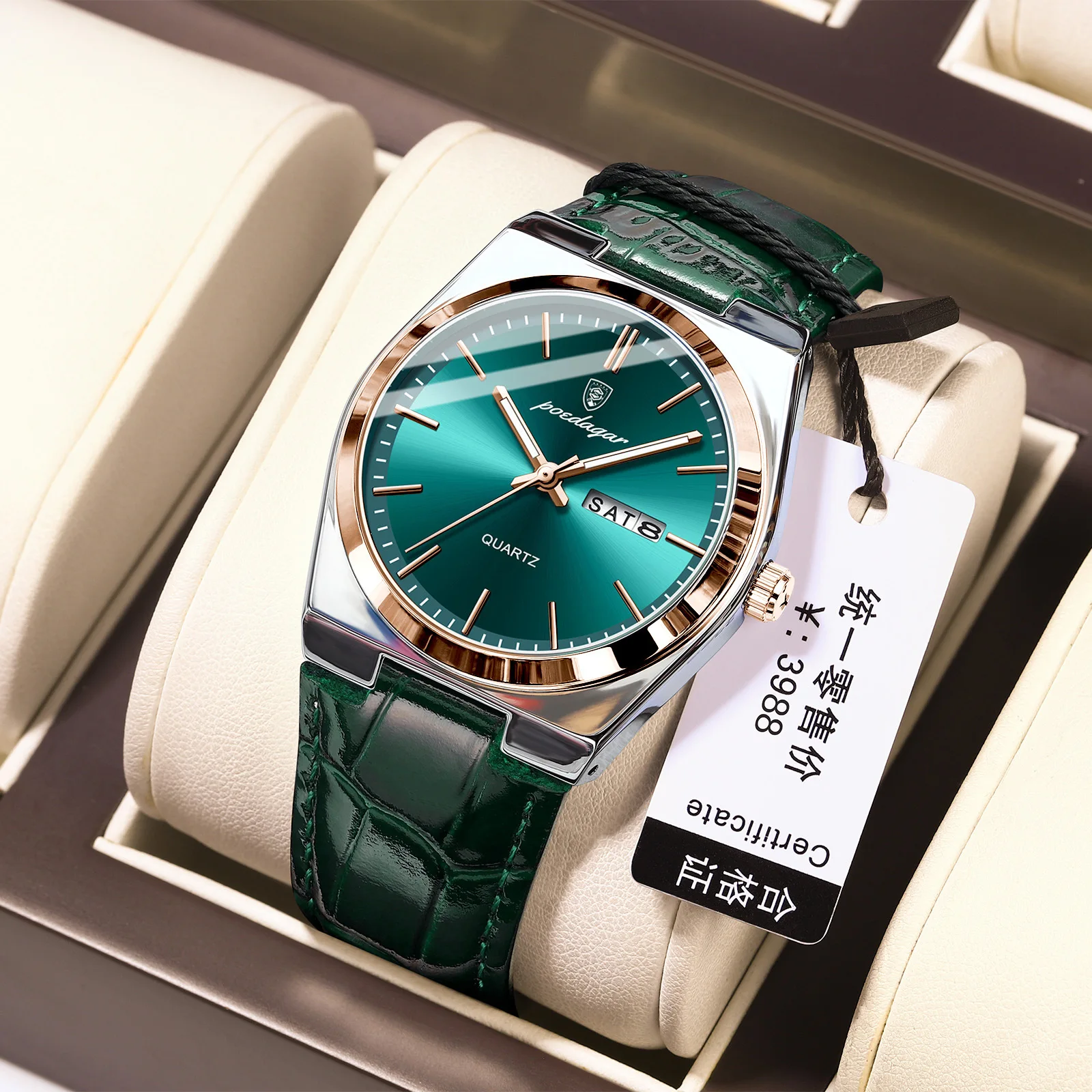 POEDAGAR 930 Men New Luxury Watch Waterproof Luminous Date Week Stainless Steel Watch Re aperçu 21