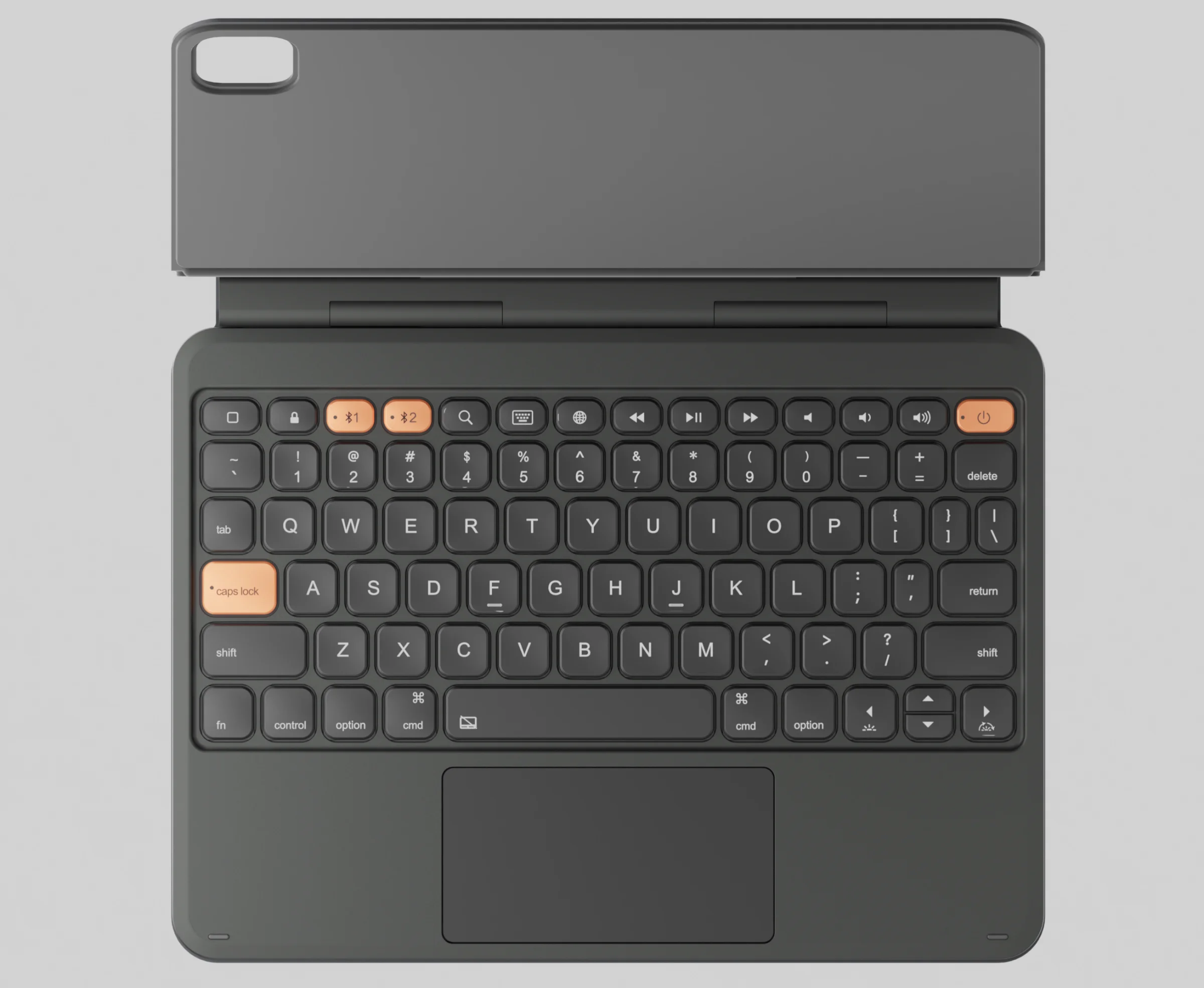 product aluminum alloy magic keyboard case compatible with ipad pro 11 2024 2025 m4 m5 wireless keyboard 6 row with backlight touch pad-2